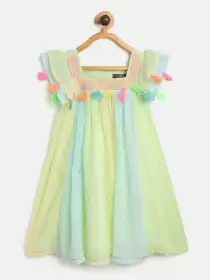 Girls Colourblocked A-Line Dress