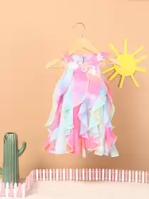 Girls Ruffled A-Line Dress