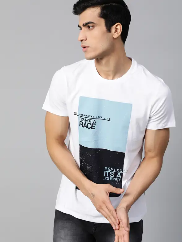 Printed Round Neck Pure Cotton T-shirt image