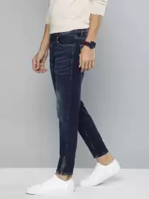 Men Slim Tapered Crop Jeans