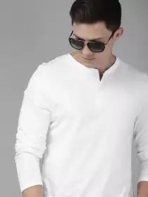 Solid Henley Neck T-shirt