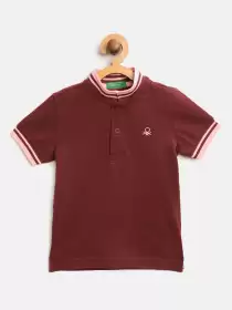 Boys Solid Polo Collar T-shirt