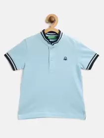 Boys Solid Polo Collar T-shirt