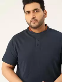 Plus Size Henley Neck T-shirt