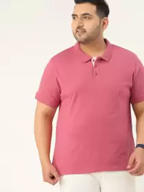 Men Plus Size Solid Cotton Tee