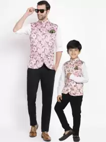 Men Floral Printed Nehru Jacket