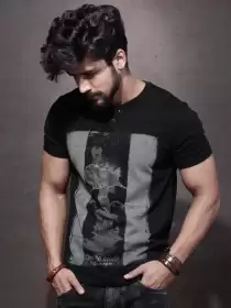 Printed Henley T-shirt