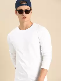 Solid Round Neck Pure Cotton T-shirt