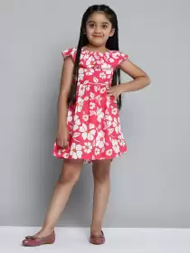 Girls Floral Fit & Flare Dress