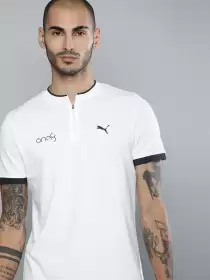 Printed Henley Neck T-shirt