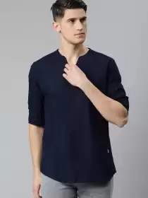 Men Pure Cotton Indigo Kurta