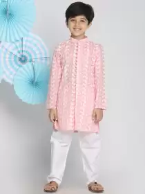 Boys Embroidered Kurta with Pyjamas