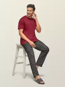 Men Checked Cotton Lounge Pant