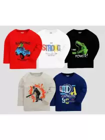 Boys 5 Pcs Printed T-Shirts