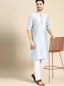 Men Printed Kurta with Pyjamas