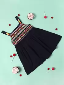 Girls Embroidered Fit and Flare Dress
