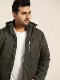 Men Plus Size Hooded Jacket