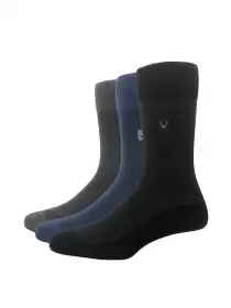 Men Pack Of 3 Solid Calf-Length Socks