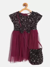 Girls Sequinned Dress & Bag