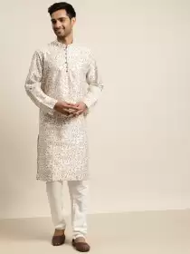 Men Silk Cotton Kurta Sets