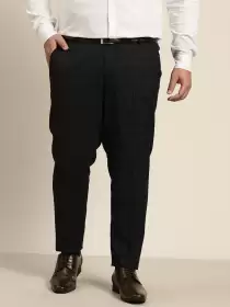 Men Plus Size Checked Trousers