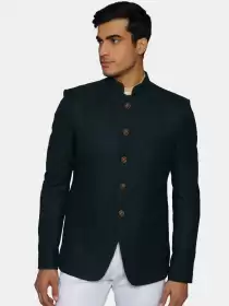 Men Solid Bandhgala Blazer