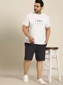 Men Solid Shorts with Raw Hem