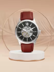 Men Leather Straps Automatic Motion Watch