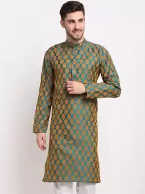 Men Woven Design Kurtas