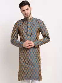 Men Woven Design Kurtas