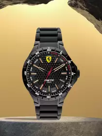Men Brass Dial & Stainless Steel Straps Watch