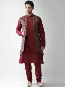 Men Kurta Pyjamas With Jacket