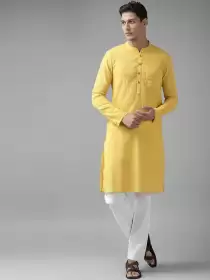 Men Yellow Kurta