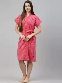 Goldstrom Women Printed Cotton Bathrobe