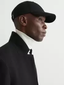 Men Black Cotton Twill Cap