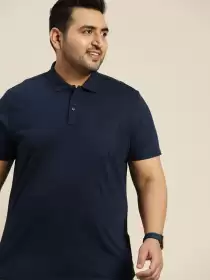 Men Solid Polo Collar T-shirt