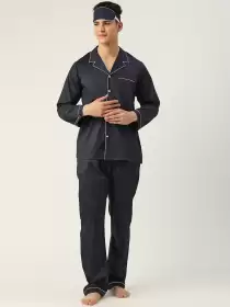 Men Pyjama Set & Sleeping Mask