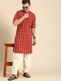Men Printed Kurta with Salwar