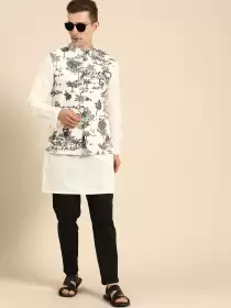 Men Printed Kurta with Trousers