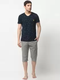 Men Cotton Blend Night Suit