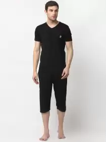 Men Solid Night suit