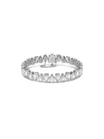 Women Crystals Rhodium-Plated Bangle-Style Bracelet