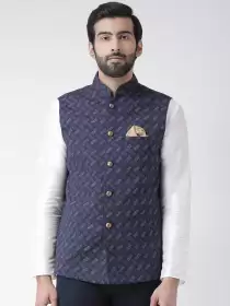 Men Printed Woven Nehru Jacket