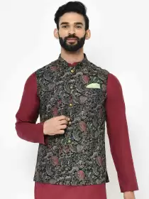 Men Printed Nehru Jacket