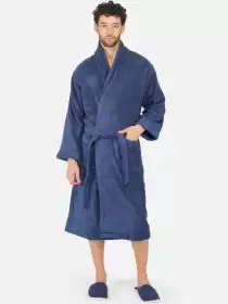 Men Bath Robe With Slippers - image 2