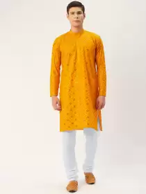 Men Cotton Kurta with Churidar