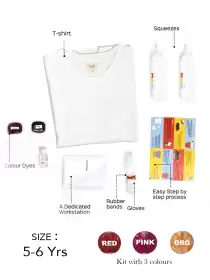 Kids Tie & Dye Pure Cotton DIY T-Shirt Kit