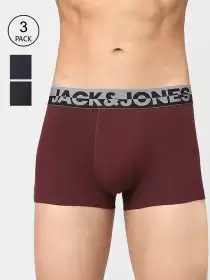 Men Pack of 3 Solid Cotton Trunks