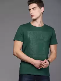 Men Logo Print Cotton T-shirt