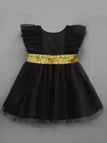 Girls Black Net Dress